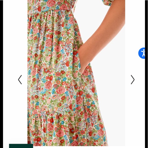 NWT Roller Rabbit Elysian Day Zara Puff Sleeve Poplin Dress - Picture 9 of 14